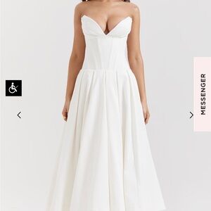 House of CB strapless corset midi dress